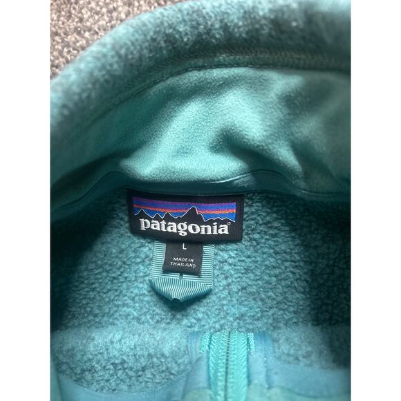 Patagonia Better Sweater women  L Green 1/4 Zip Fleece Jacket - Picture 3 of 4